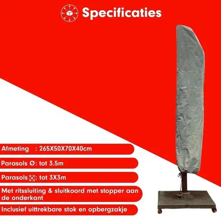 Zweefparasol hoes 265x50x70 cm - Diamond