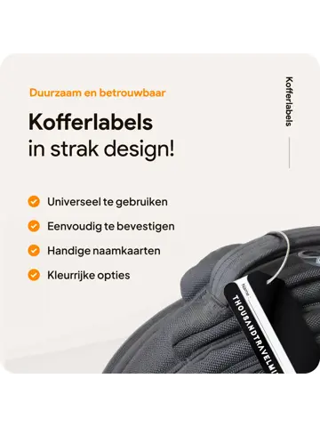 Aluminium kofferlabels – 4 stuks – Zwart