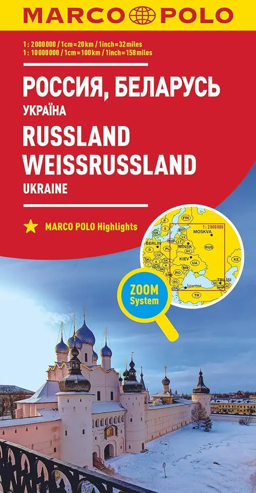 Wegenkaart Rusland en Wit-Rusland