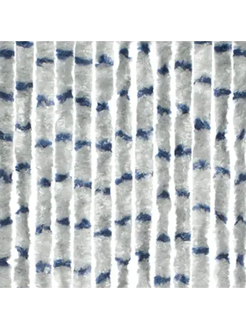 Chenille Streep grijs/blauw 56x185