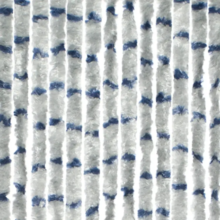 Chenille Streep grijs/blauw 56x185