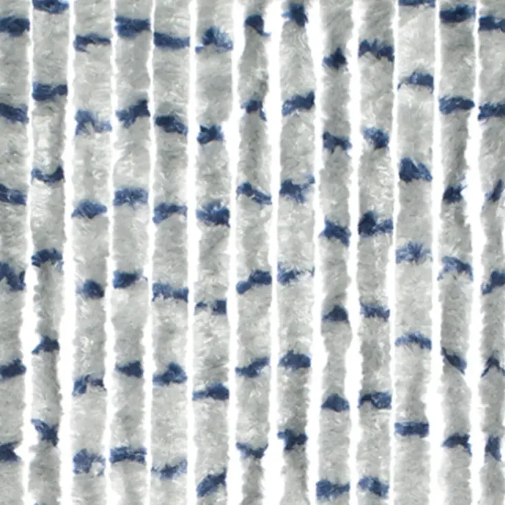 Chenille Streep grijs/blauw 56x185