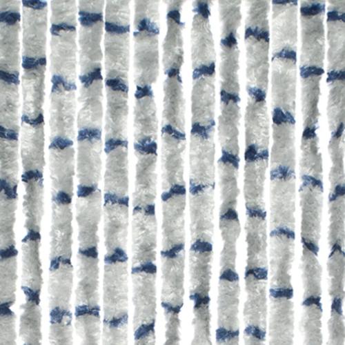 Chenille Streep grijs/blauw 56x185