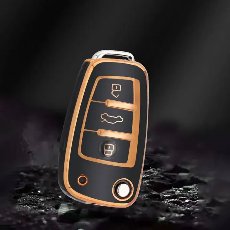TPU Sleutelhoesje voor Audi goud C3
