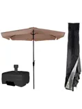 CUHOC Parasol Ecru + Verrijdbare Voet en Hoes