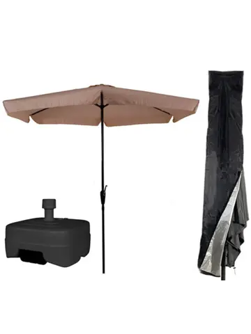 CUHOC Parasol Ecru + Verrijdbare Voet en Hoes