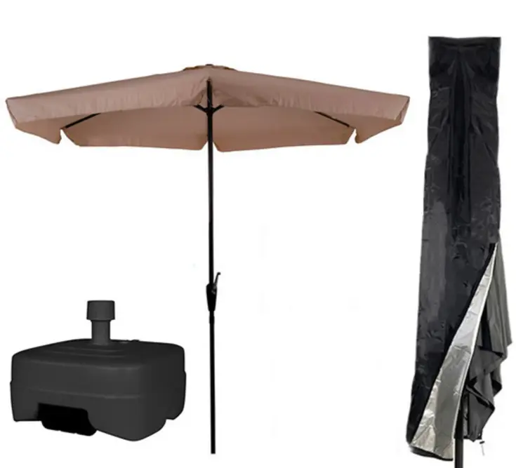 CUHOC Parasol Ecru + Verrijdbare Voet en Hoes