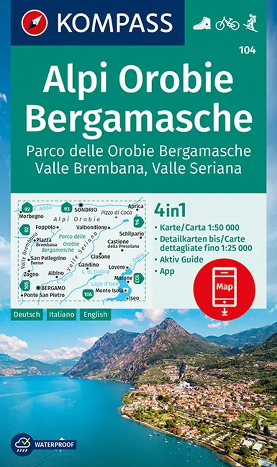 Wandelkaart WK104 Alpi Orobie - Bergamasche