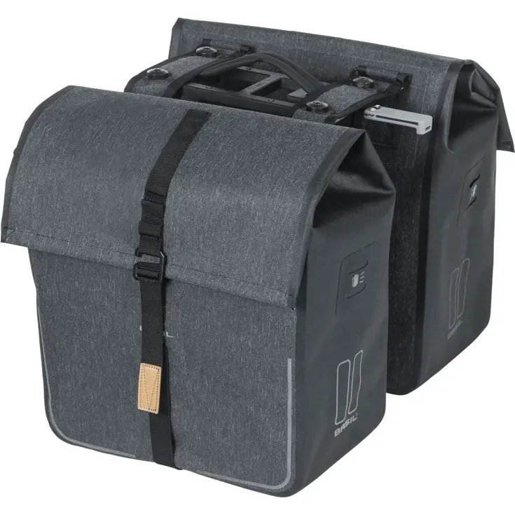 Basil fietstas dubbel Urban dry charcoal mele