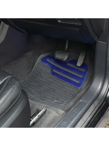 Rubber automatten set - Zwart - Blauw