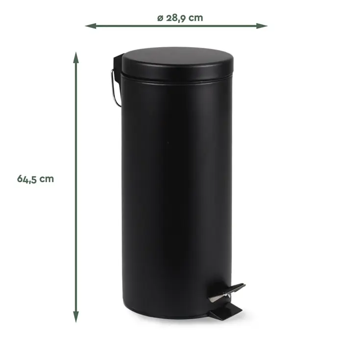 Pedaalemmer 30L – Zwart – Afvalbak
