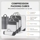 Compression Packing Cubes – 6 stuks – Grijs