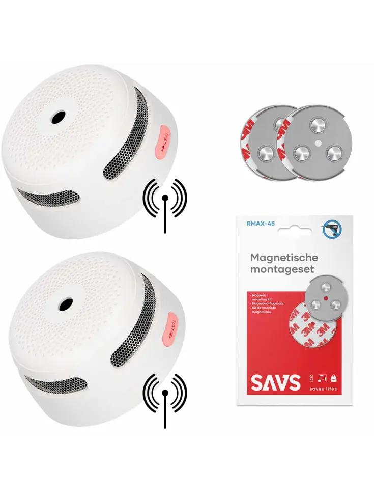 XS01-W Draadloos koppelbare rookmelder 2-pack