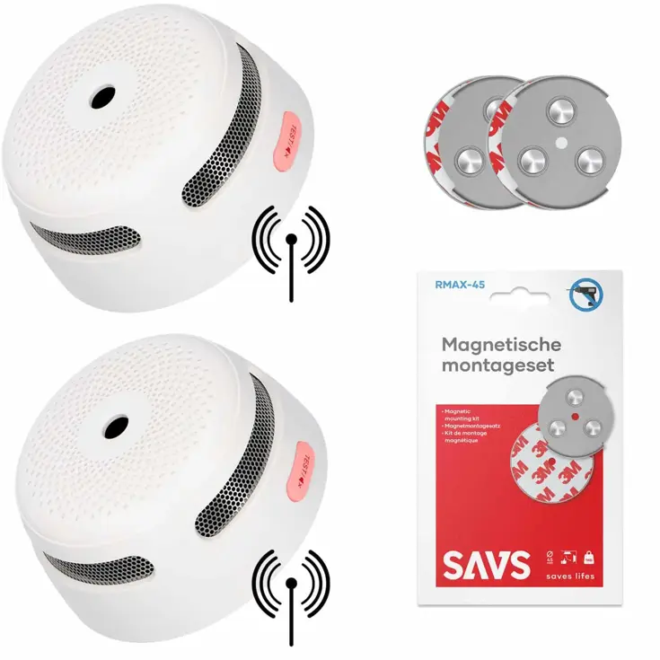XS01-W Draadloos koppelbare rookmelder 2-pack
