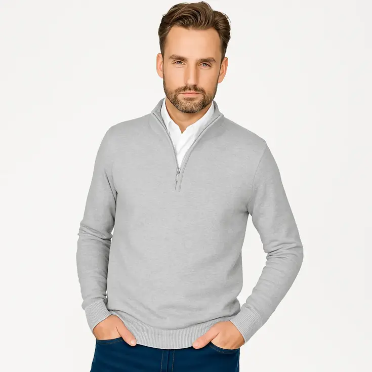 Heren Mock Zip Pullover