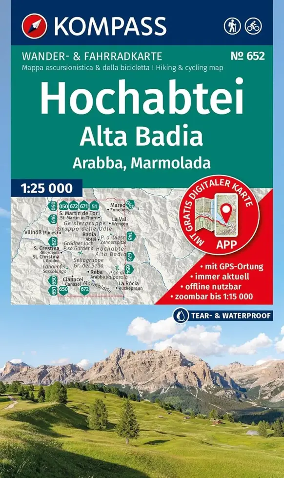 Wandelkaart WK652 Hochabtei - Alta Badia