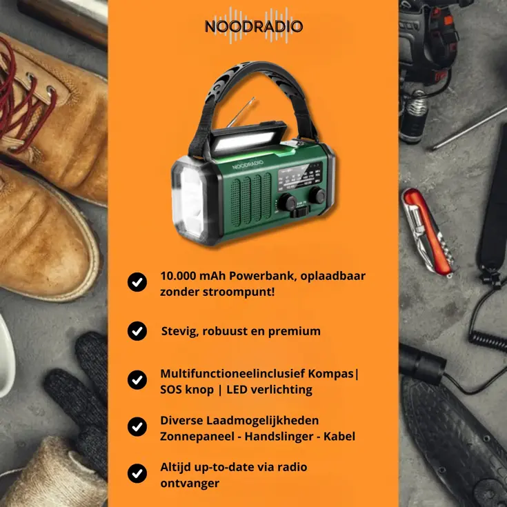 Noodradio® Solar Powerbank 10.000 mAh