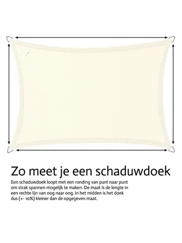 Schaduwdoek rechthoek - 2.5x4m - 5-dlg