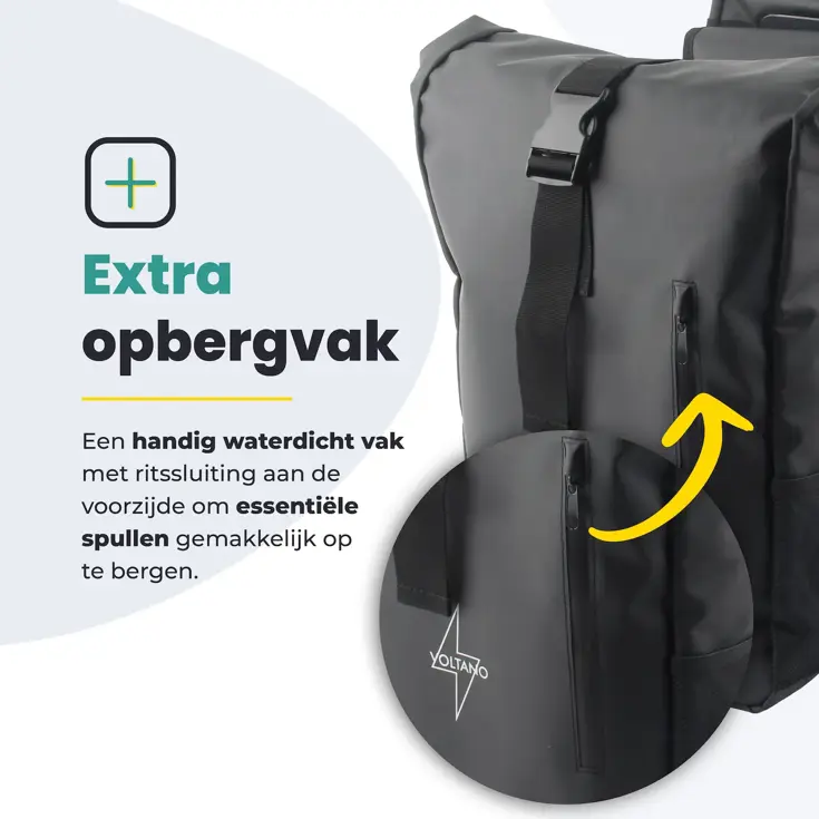 Voltano Dubbele Rolltop Fietstas 48L