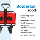 Bolderkar - Opvouwbaar -  80 KG