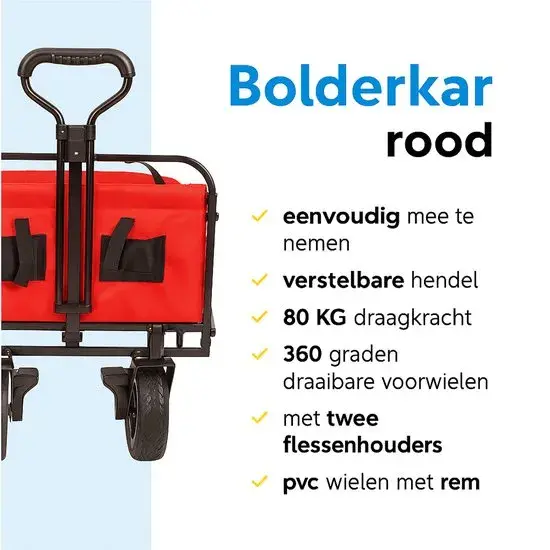 Bolderkar - Opvouwbaar -  80 KG