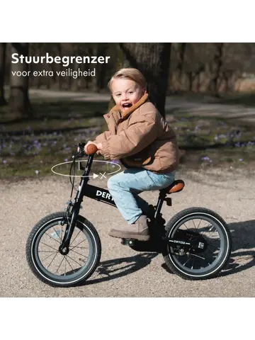 Luxe Kinderfiets 12 inch - 3 in 1 - Loopfiets