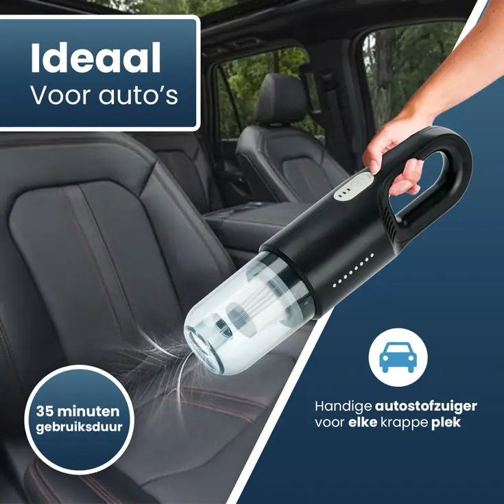 Snoerloze auto stofzuiger - draagbaar