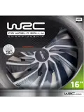 WRC Wieldoppen 16" - zilver/zwart 4 stuks