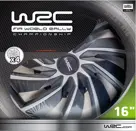 WRC Wieldoppen 16" - zilver/zwart 4 stuks