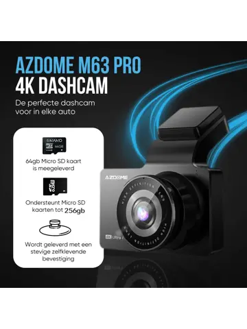 M63 Pro True 4K 64gb Wifi GPS dashcam
