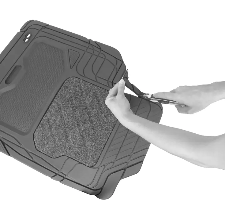 4-delige rubberen automattenset met antislip