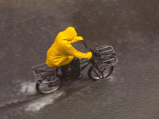 Fietsen in de regen