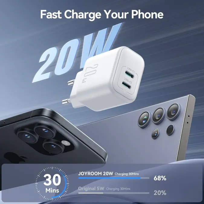 2-Poort Adapter USB-C - Wit - Joyroom