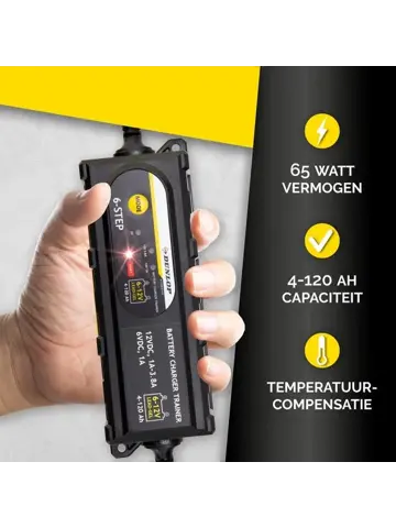 Acculader 6/12V 6 fasen IP65