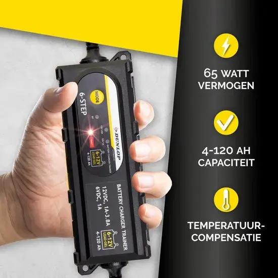 Acculader 6/12V 6 fasen IP65