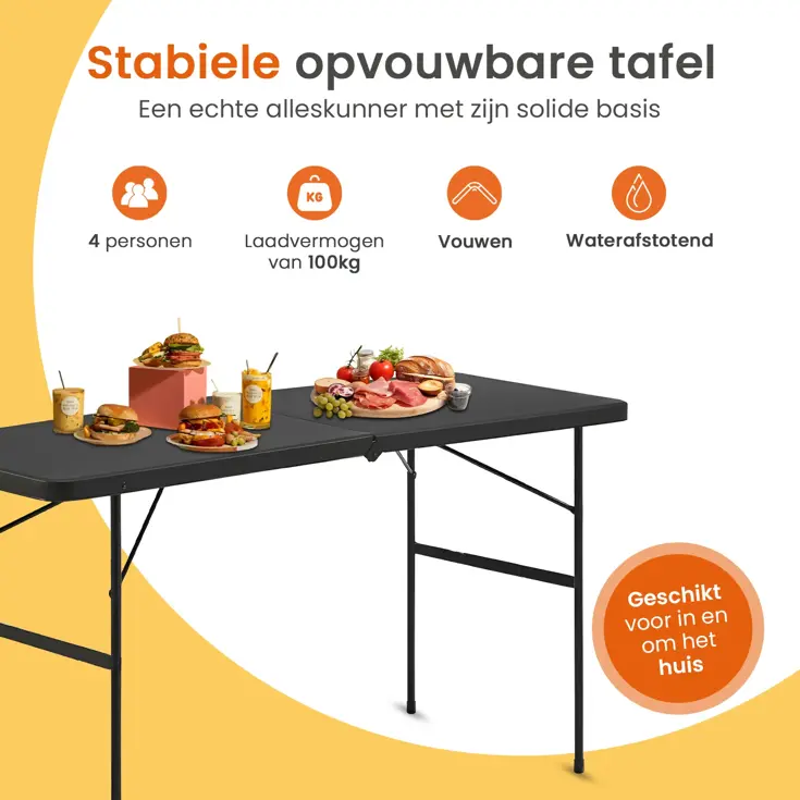 Inklapbare Tafel - Weerbestendig - 122x60x74cm
