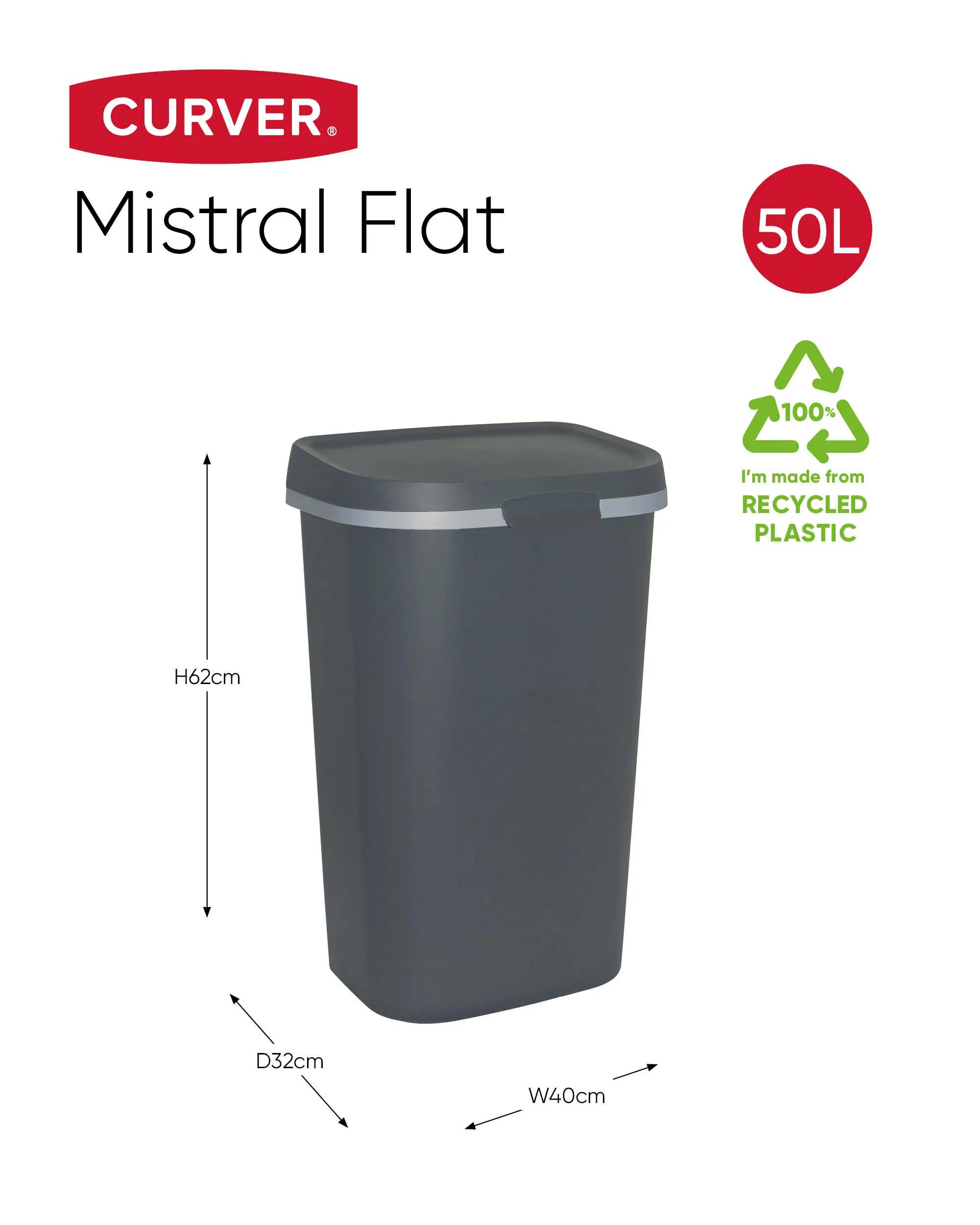 Curver Decobin Prullenbak - 50L - 2 stuks - Metallic | Leen Bakker