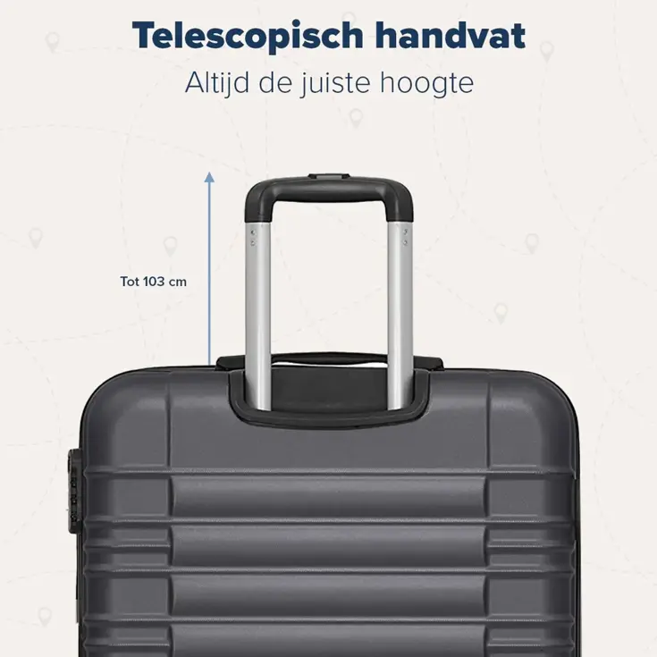 Kofferset – 3 Delig – 38L – Donkergrijs
