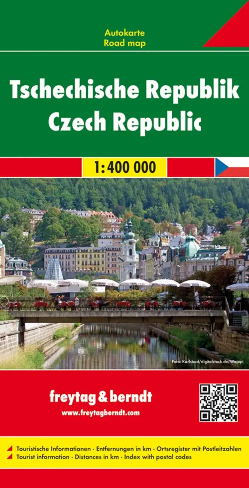 Wegenkaart Tsjechië 1-zijdig 1:400.000