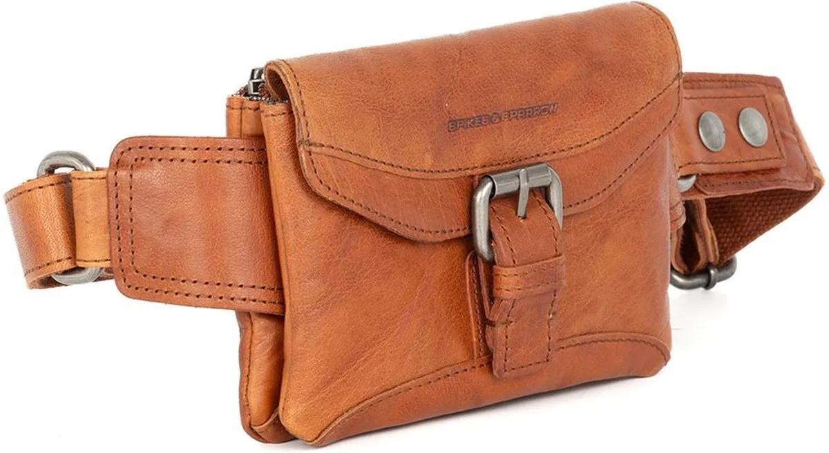 Le'aokuu Heren lederen messenger schouder Sport fietsen heuptas Drop beenzak 211-1 (211-1 Bruin 2