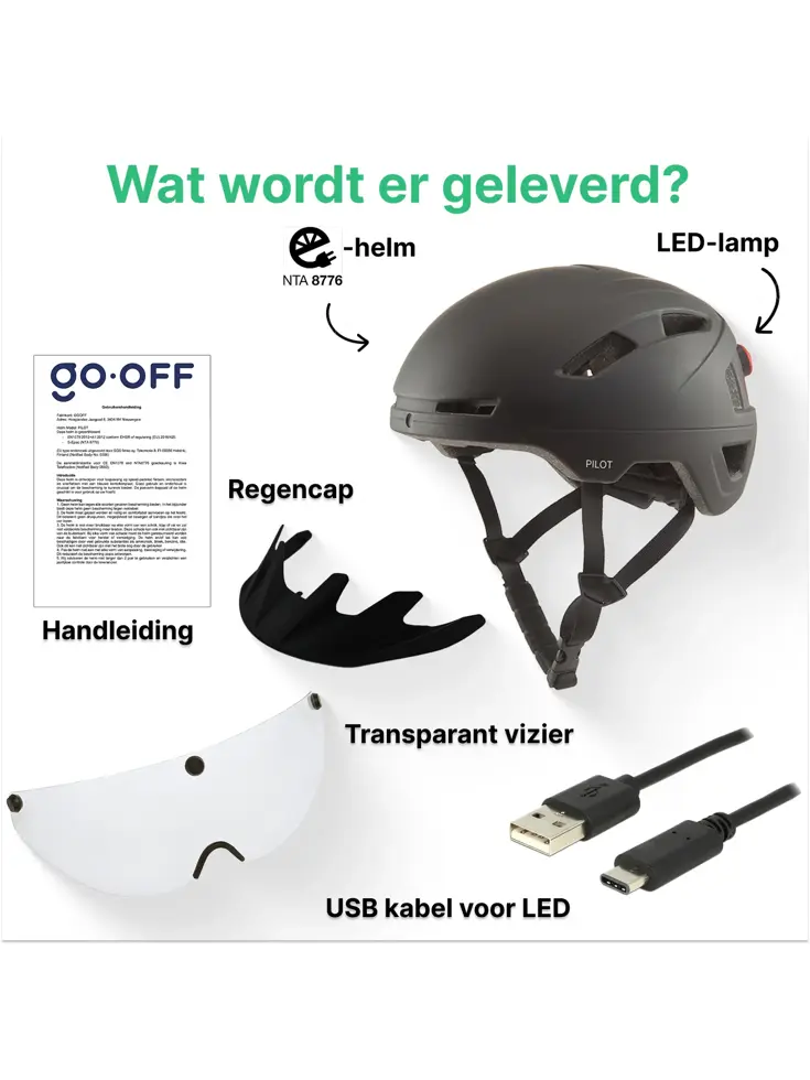 PILOT fietshelm met regencap