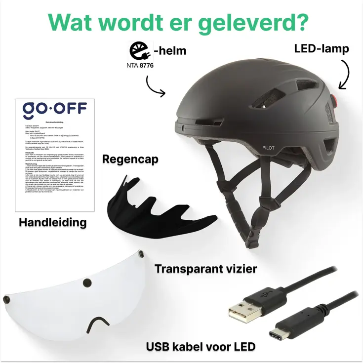 PILOT fietshelm met regencap