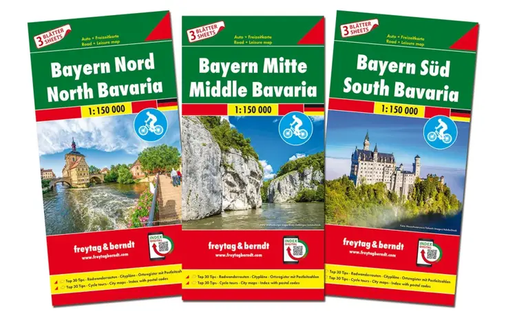 Wegenkaart Bayern 3-kaartenset