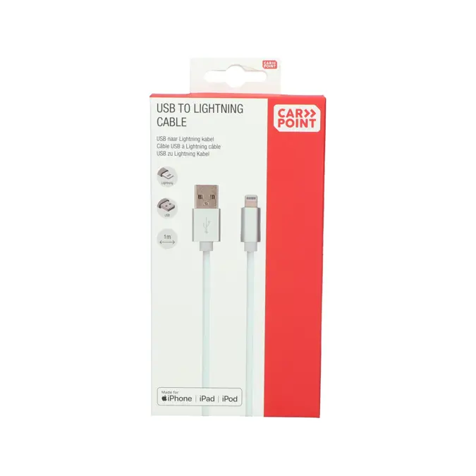 Carpoint USB-A>Lightning kabel 1 Meter