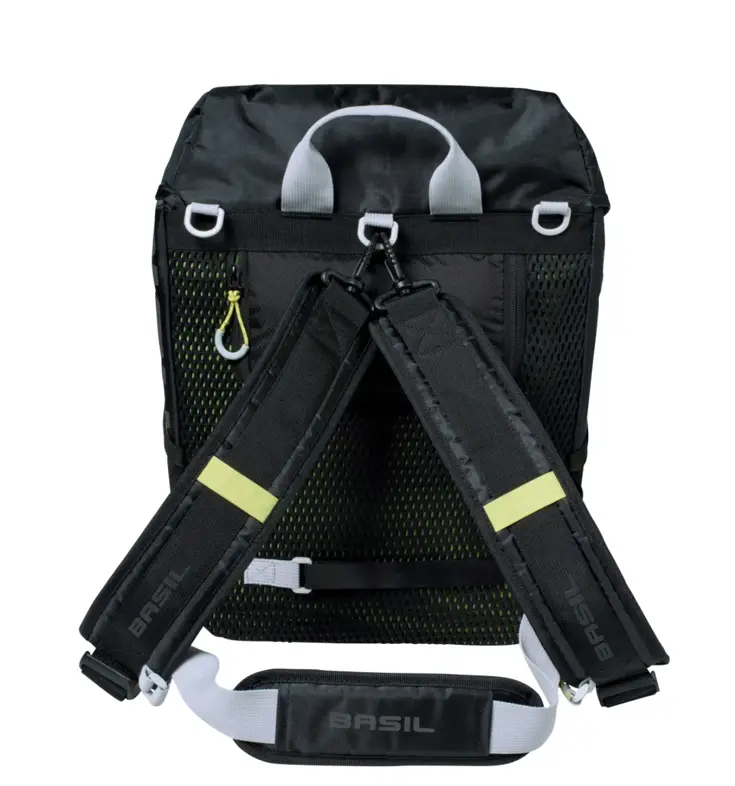 Basil rugtas Miles daypack black lime 17L