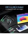 83W Autolader USB-C 65W LED Spanningsmeter
