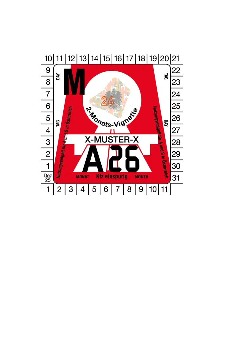 Vignet Oostenrijk Motor 2 maanden 2026 - ANWB 