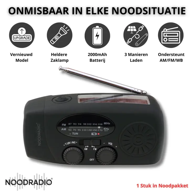 Noodpakket L met Powerbank-Noodradio-Waterfilter