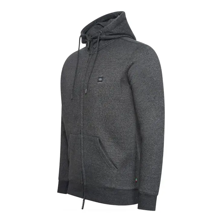 Heren Fleece Hoodie met Rits Cappuccino Italia