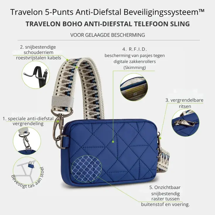 Boho Anti-Diefstal Telefoon Sling